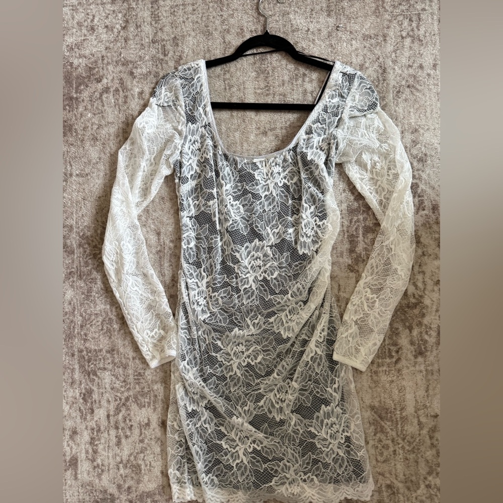 ZARA Elegant White Lace Dress